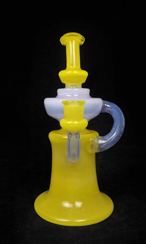 SOLD Purple Cheese & Yellow Recycler from NEV Glass - Natures Way Glass